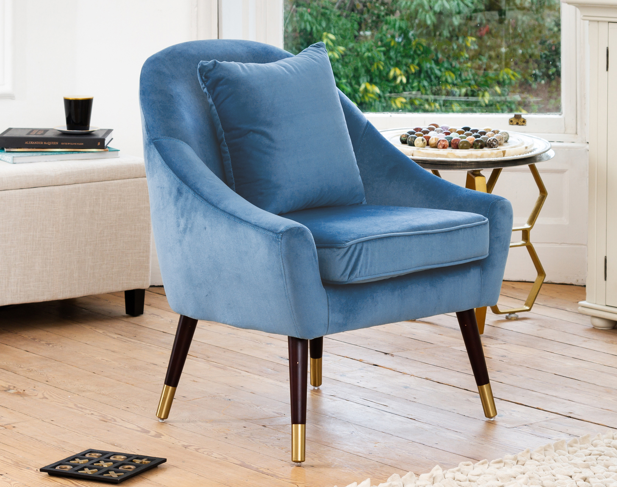 Teal armchair outlet next